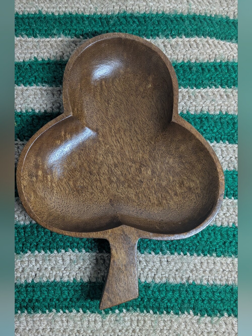 Vintage Wooden Spade Bowl Clover Philippines